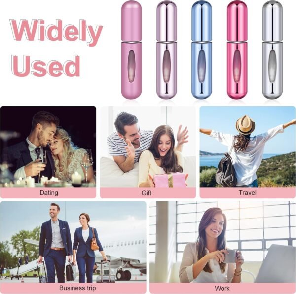 Perfume Travel Refillable-Travel Accessories-Perfume Atomizer Bottle Portable,Stocking Stuffers for Women Outdoor and Traveling 5ML (Travel Essentials,5 pack) - Image 6