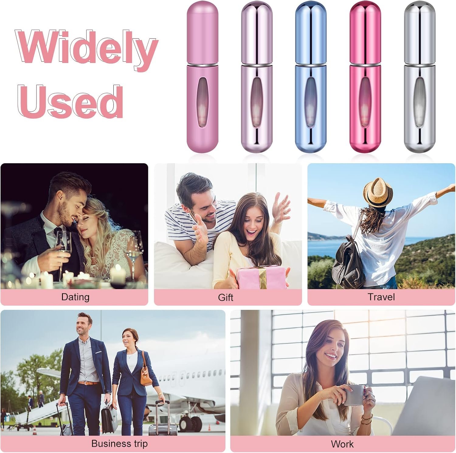 Perfume Travel Refillable-Travel Accessories-Perfume Atomizer Bottle Portable,Stocking Stuffers for Women Outdoor and Traveling 5ML (Travel Essentials,5 pack) - Image 6