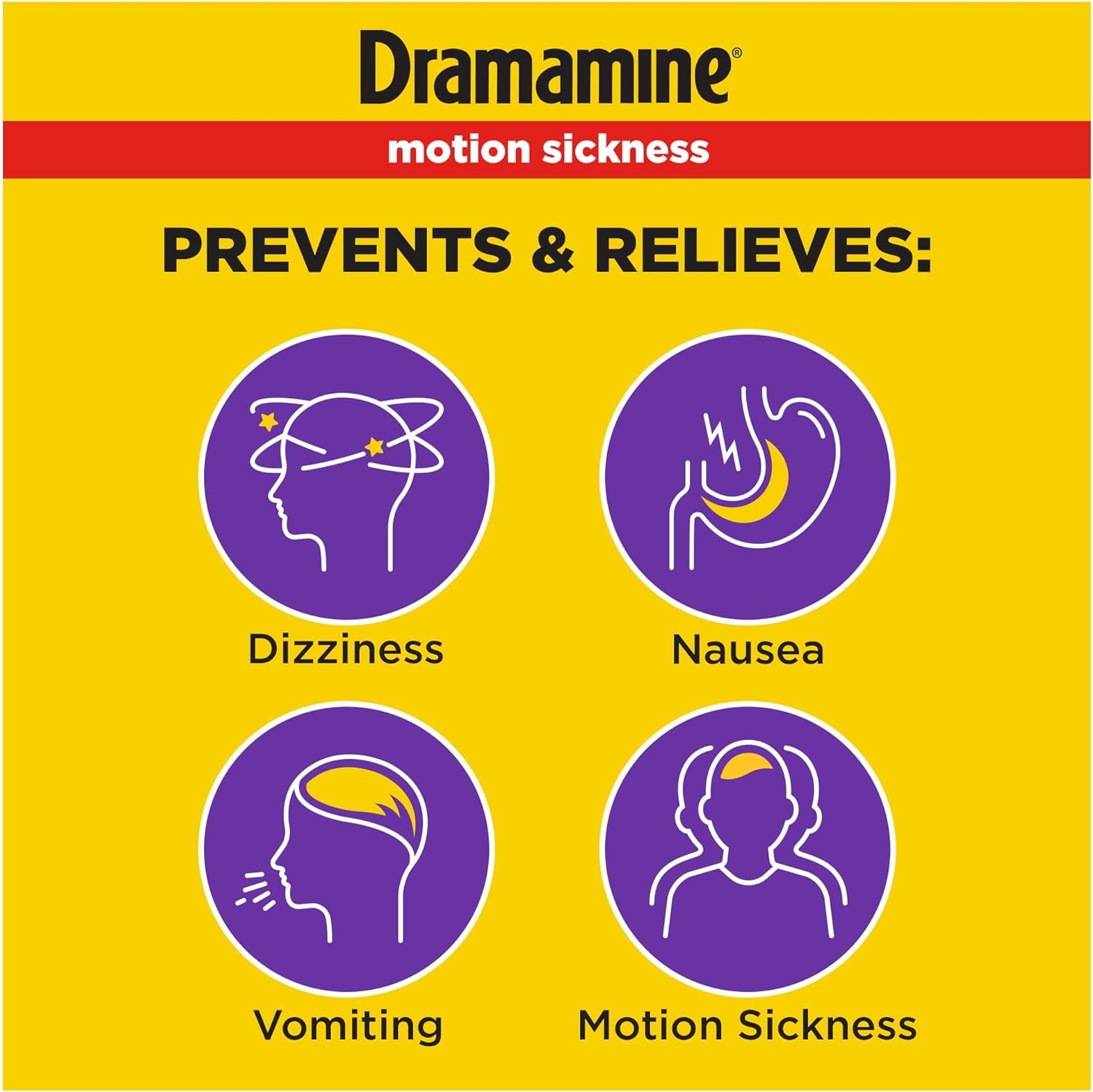 Dramamine Motion Sickness Relief Less Drowsey Formula, 8 Count - Image 2