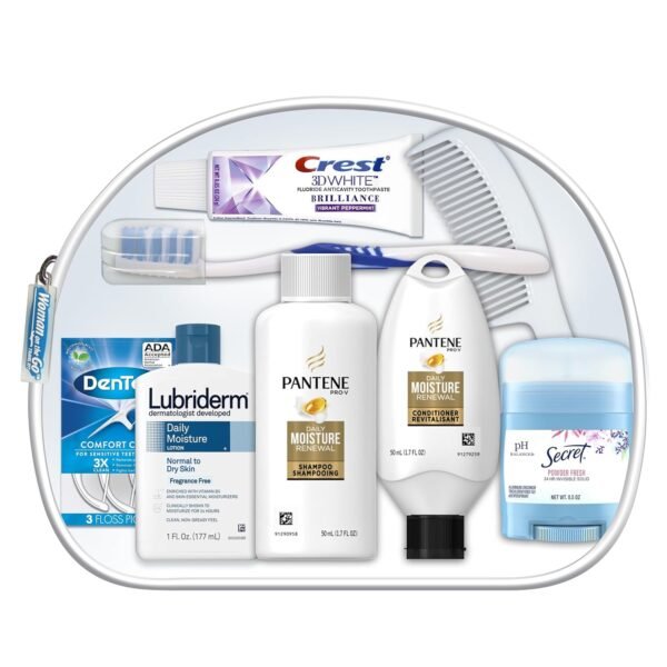Convenience Kits International Women's Deluxe 10 Piece Kit with Travel Size TSA Compliant Essentials Featuring: Pantene Hair Products in Reusable Toiletry Zippered Bag - Image 2