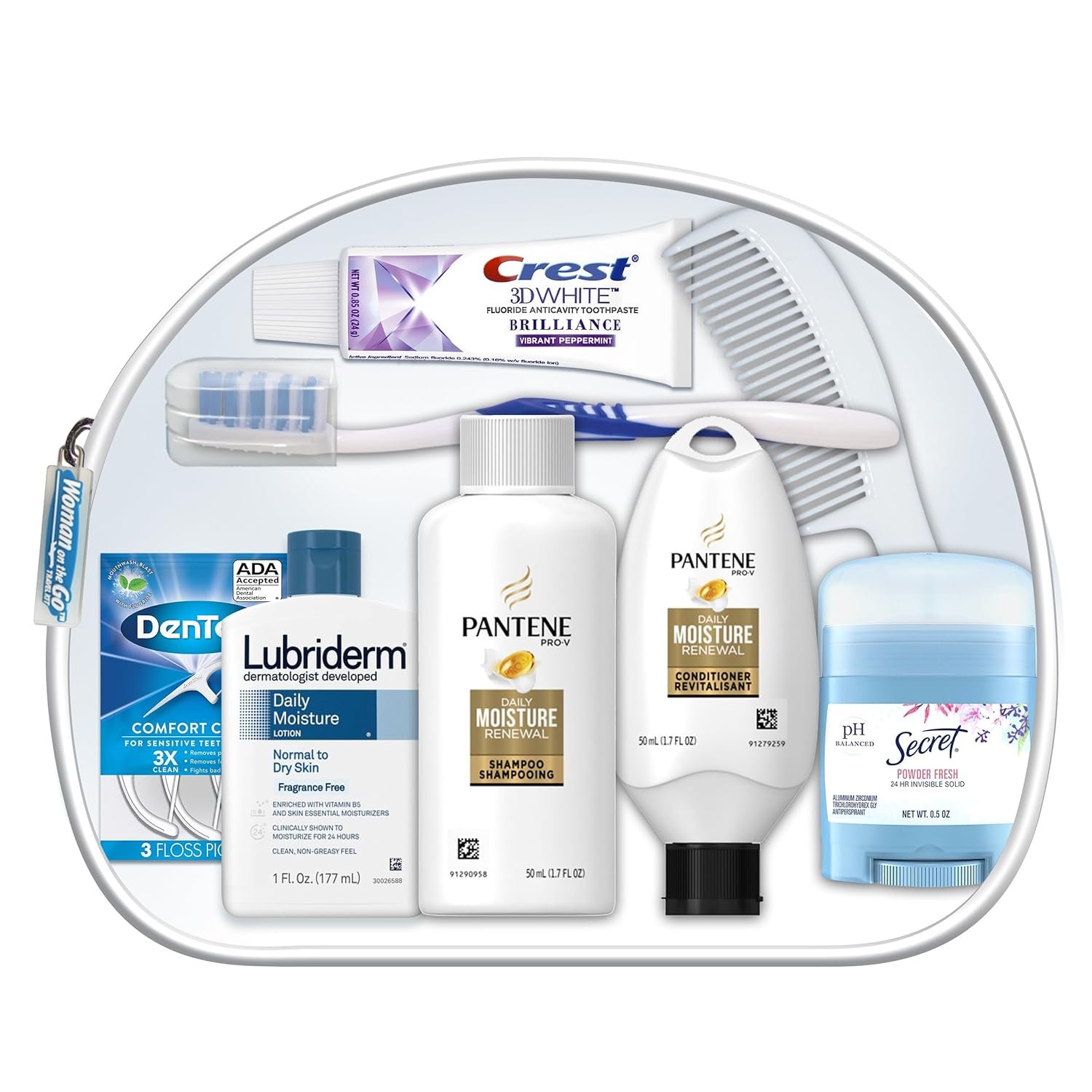 Convenience Kits International Women's Deluxe 10 Piece Kit with Travel Size TSA Compliant Essentials Featuring: Pantene Hair Products in Reusable Toiletry Zippered Bag - Image 2